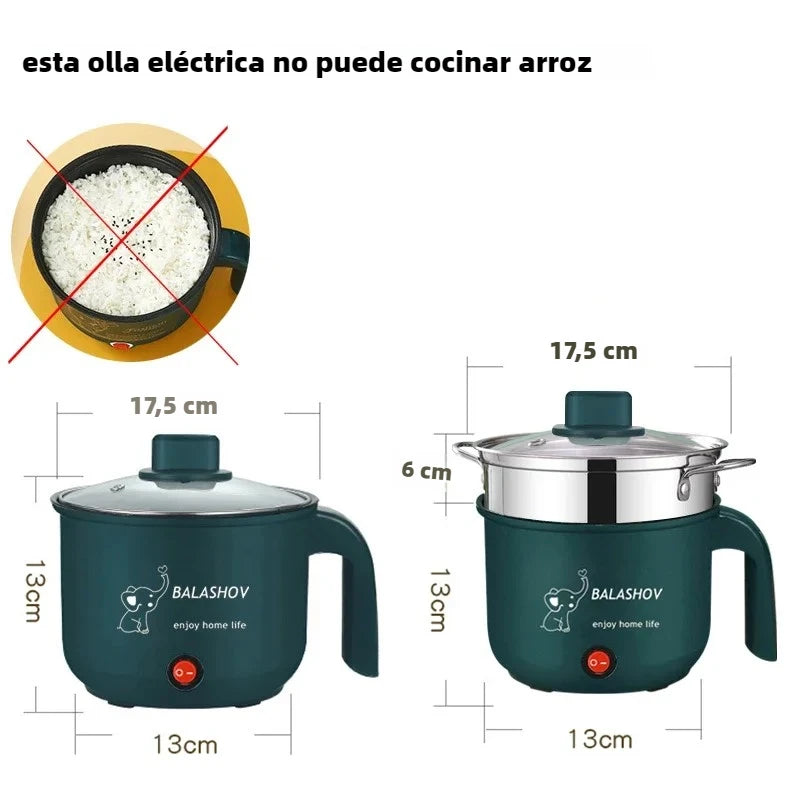 Mini Non-Stick Electric Cooker Kitchen 1-2 Person Double Hot Pot Multifunction Steamer Electric Pot for Home