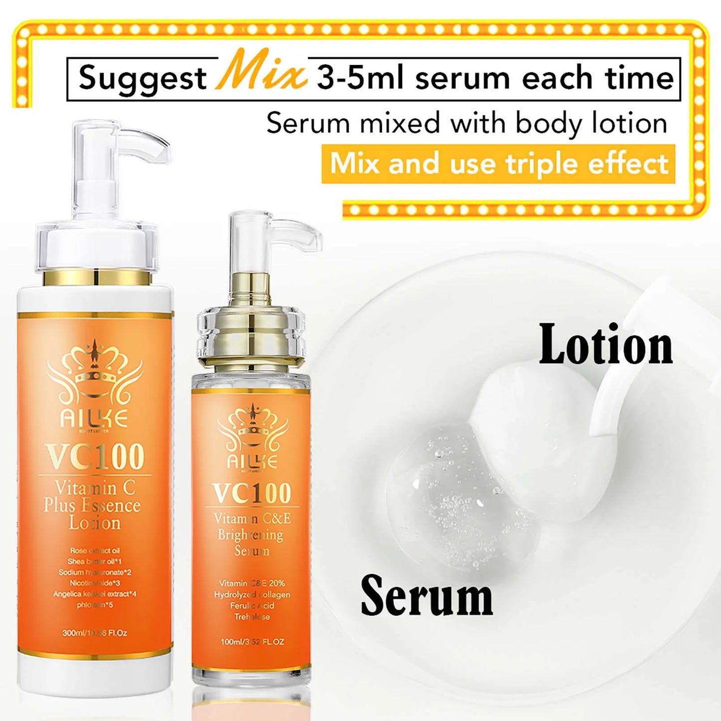 Vitamin C Whitening Kit for Women, Even Skin Tone, Clean Skin, Moisturizing, anti Wrinkle & Aging, Glow Skin Set