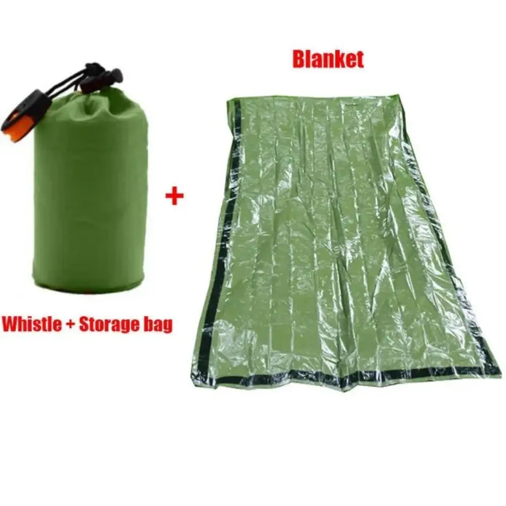 Outdoor Emergency Sleeping Bag, First Aid Blanket, Aluminum Foil Emergency Blanket, Waterproof and Lightweight Survival Blanket