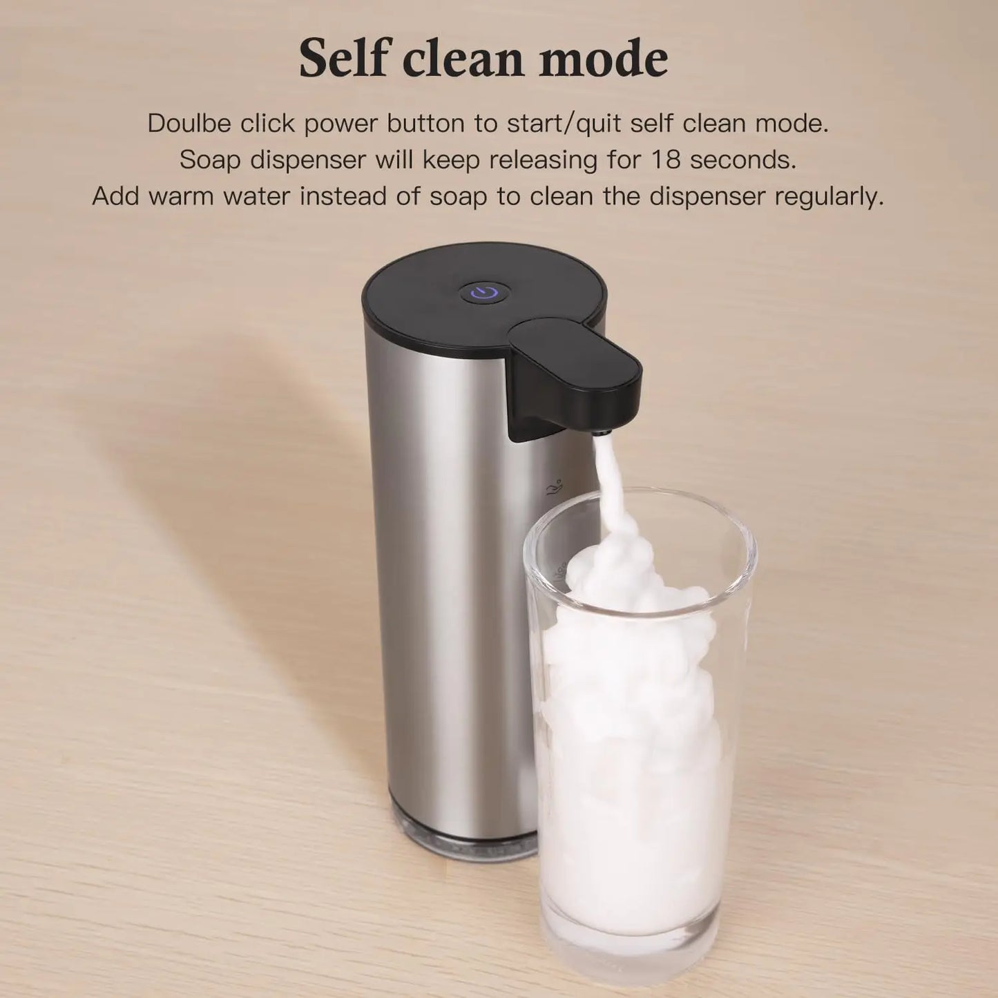 Automatic Foaming Soap Metal Dispenser Rechargeable Touchless Foam Hand Soap Dispenser Water-Resistant for Bathroom