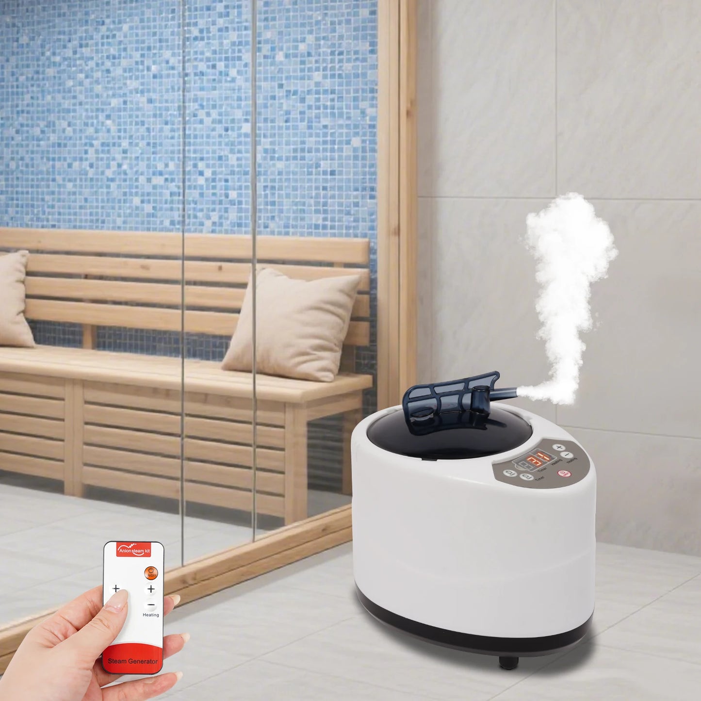 Mini Sauna Steam Generator Gas Injection Machine Home Steam Mobile Sauna Heat Abin SPA with Timer 9-Speed 3L 1000W