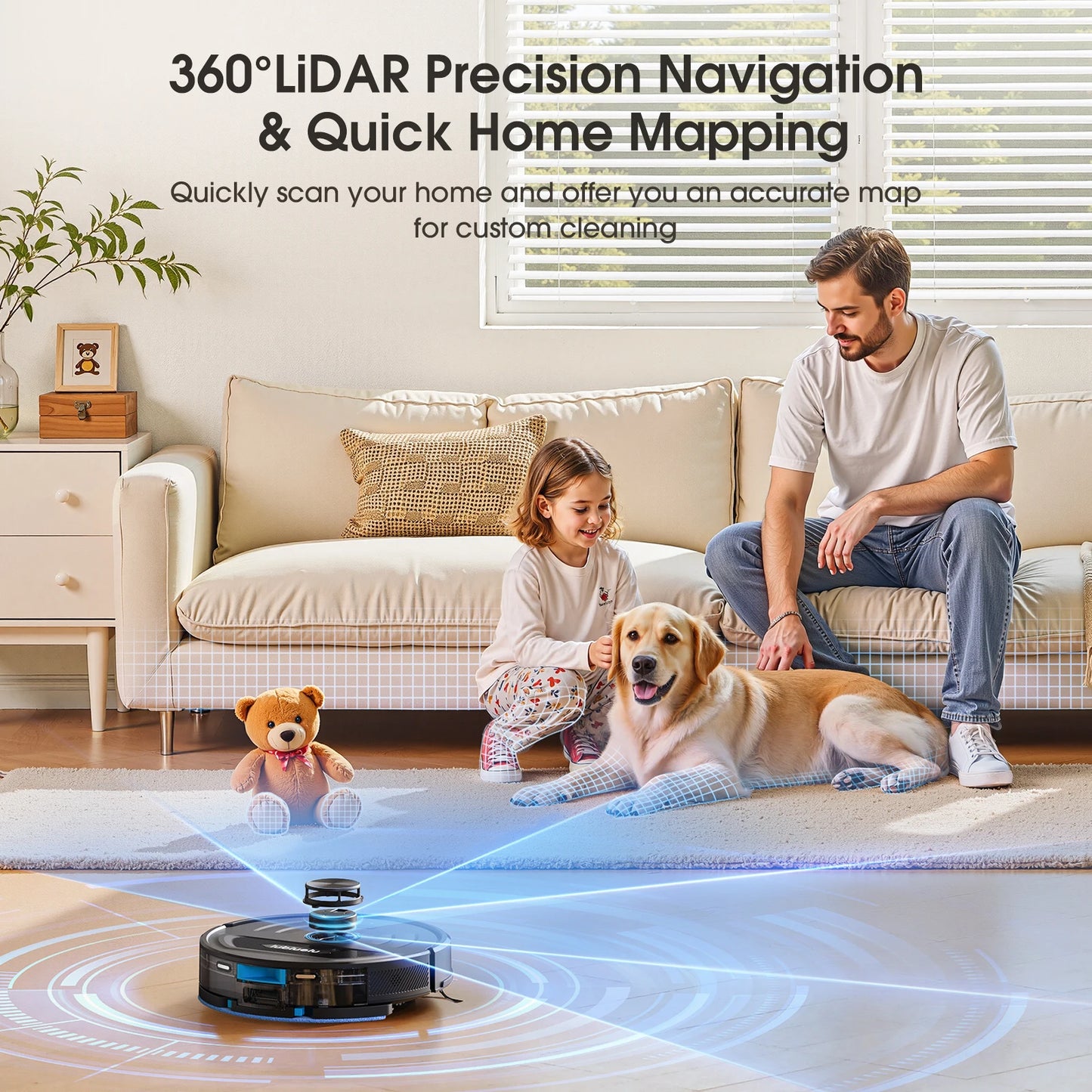 L20 Max Robot Vacuum Mop 60-Day Self-Emptying Lidar Navigation 5500Pa Suction Y-Mopping, App Control 120Min Run