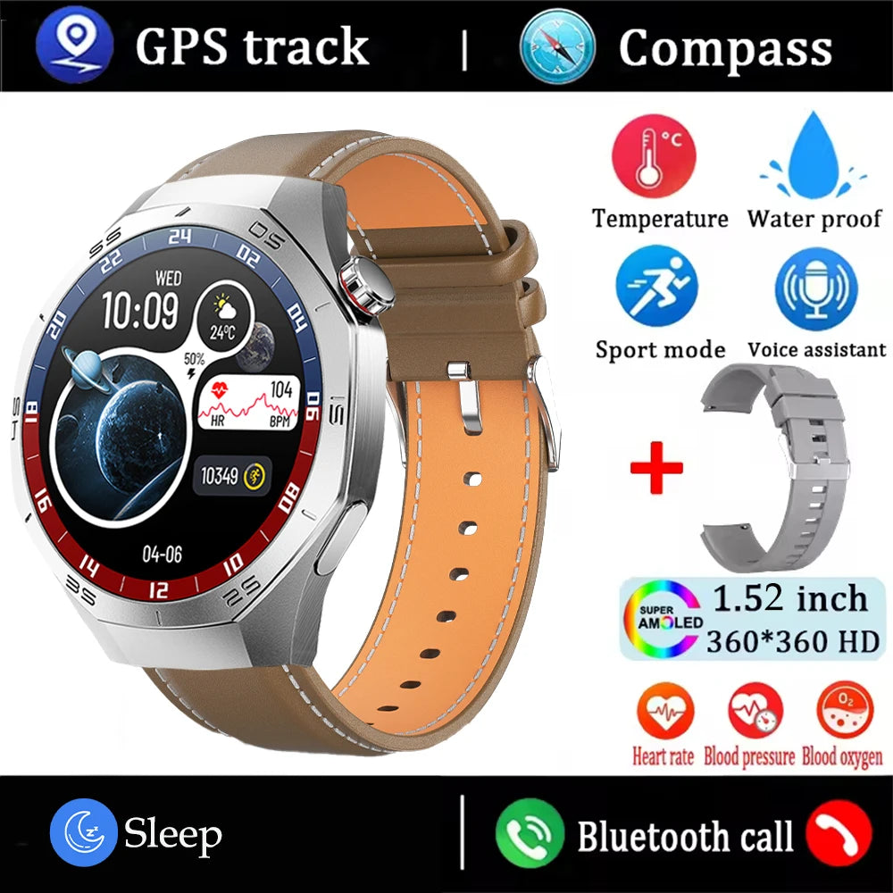 2025 New for Huawei GT5 Pro Smart Watch Men AMOLED Screen GPS Motion Trajectory Heart Rate Bluetooth Calls Smartwatch Waterproof