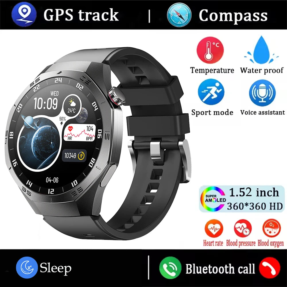 2025 New for Huawei GT5 Pro Smart Watch Men AMOLED Screen GPS Motion Trajectory Heart Rate Bluetooth Calls Smartwatch Waterproof
