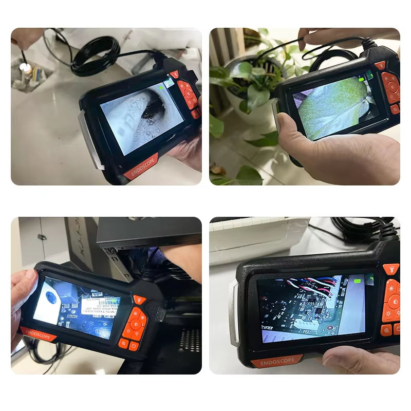 HD1080P 5.5Mm 4.3" LCD Screen Inspection Cameras IP67 Waterproof Borescope with 6 Adjustable LED Lights Semi-Rigid Cord for Men