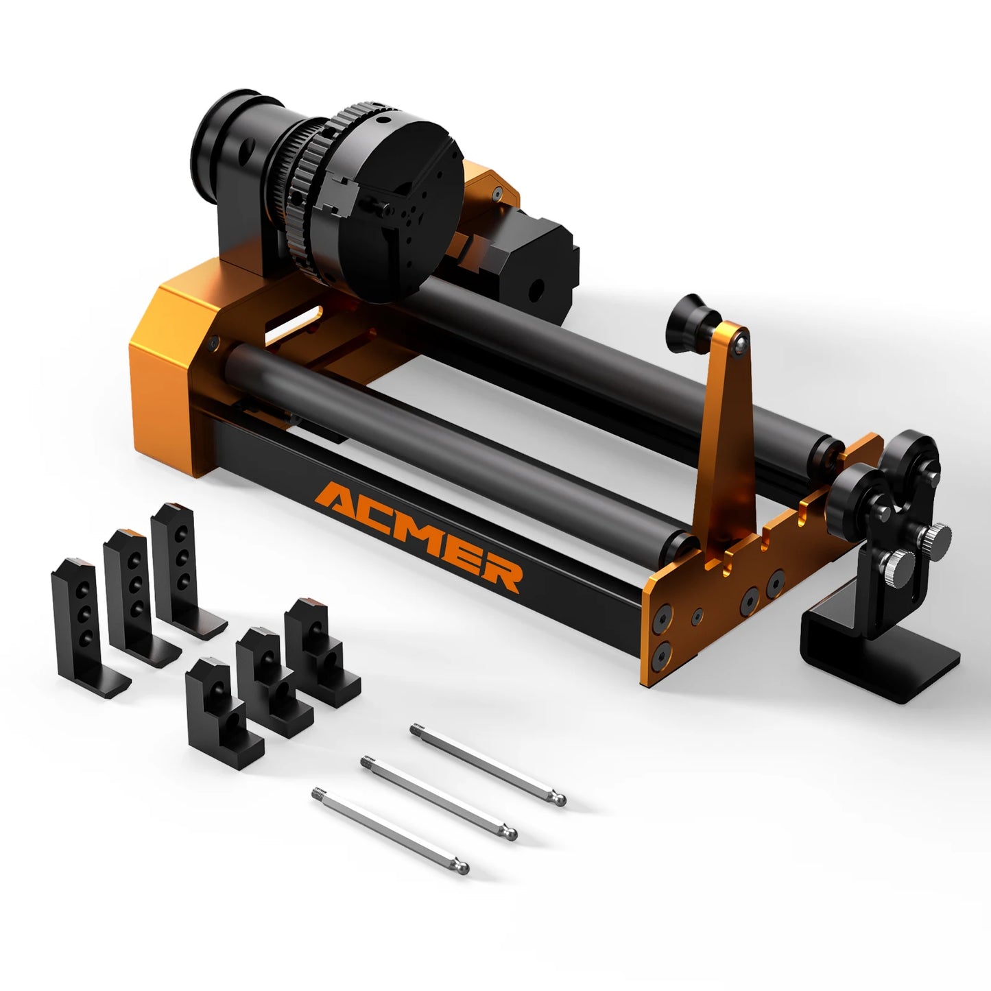 M4 Laser Engraver Rotary Roller Chuck 360° Rotary 3-Jaw Clippable Diameter 4-64Mm for Cup Ring Curved Surface Objects