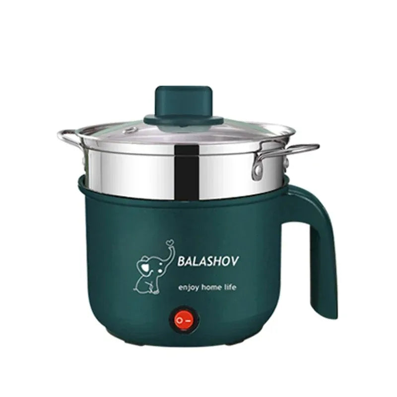 Mini Non-Stick Electric Cooker Kitchen 1-2 Person Double Hot Pot Multifunction Steamer Electric Pot for Home