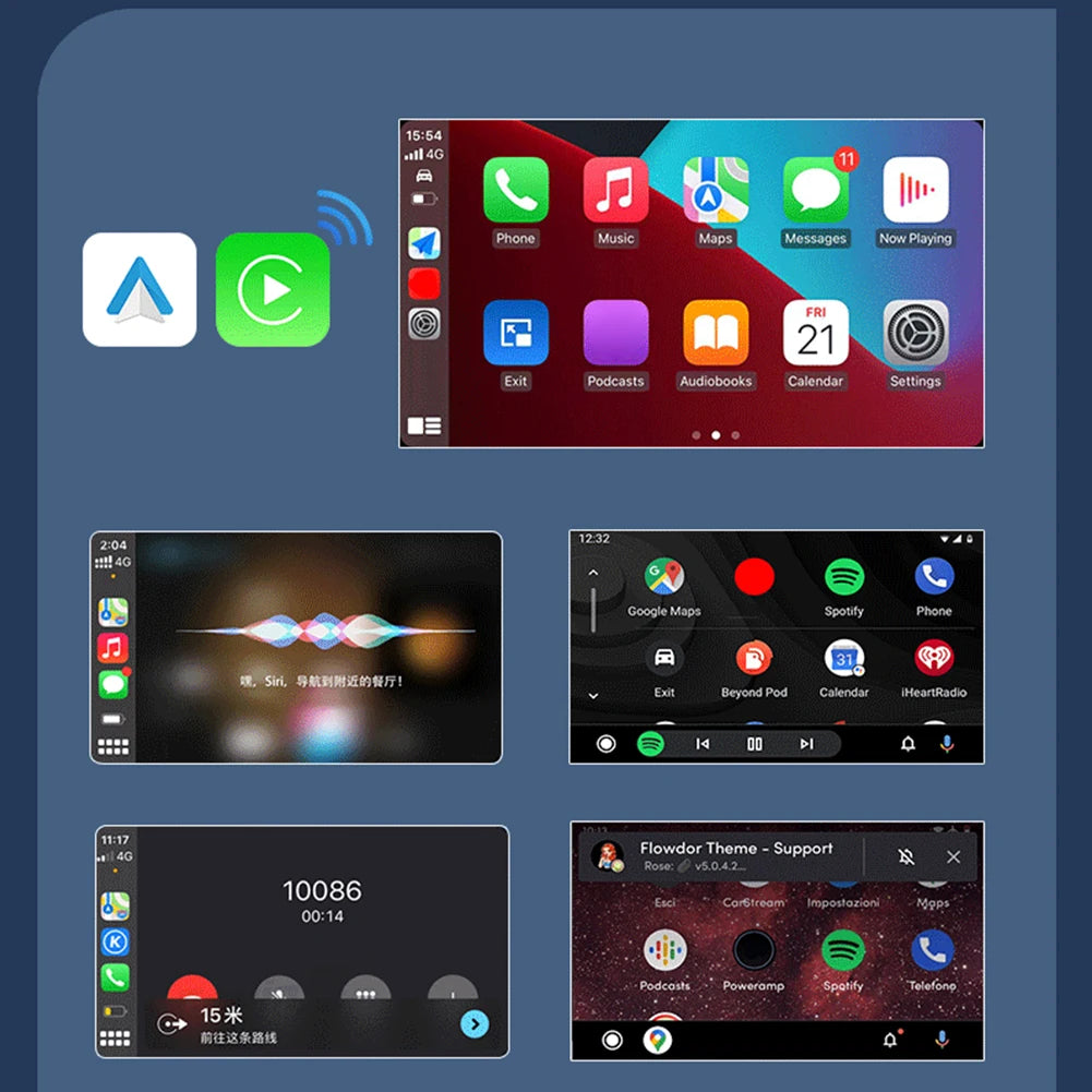 Wireless Carplay Android Auto Adapter Plug&Play Smart AI Box BT Carplay AI Box for OEM Wired Carplay/Andriod Auto Cars