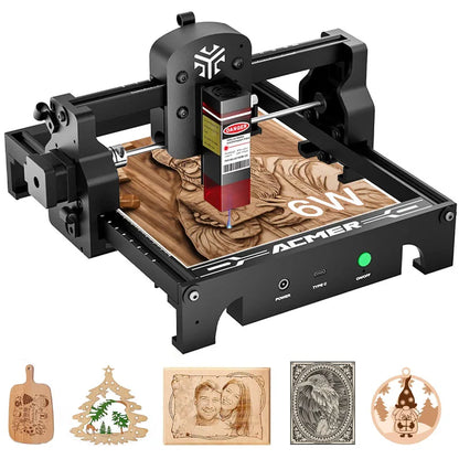 S1 6W Mini Laser Engraver Pre-Assembled Laser Engraving Printer Ultra-Light DIY Engraver Tool Logo CNC Machine