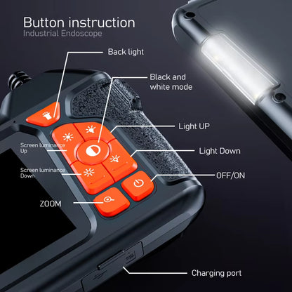 HD1080P 5.5Mm 4.3" LCD Screen Inspection Cameras IP67 Waterproof Borescope with 6 Adjustable LED Lights Semi-Rigid Cord for Men