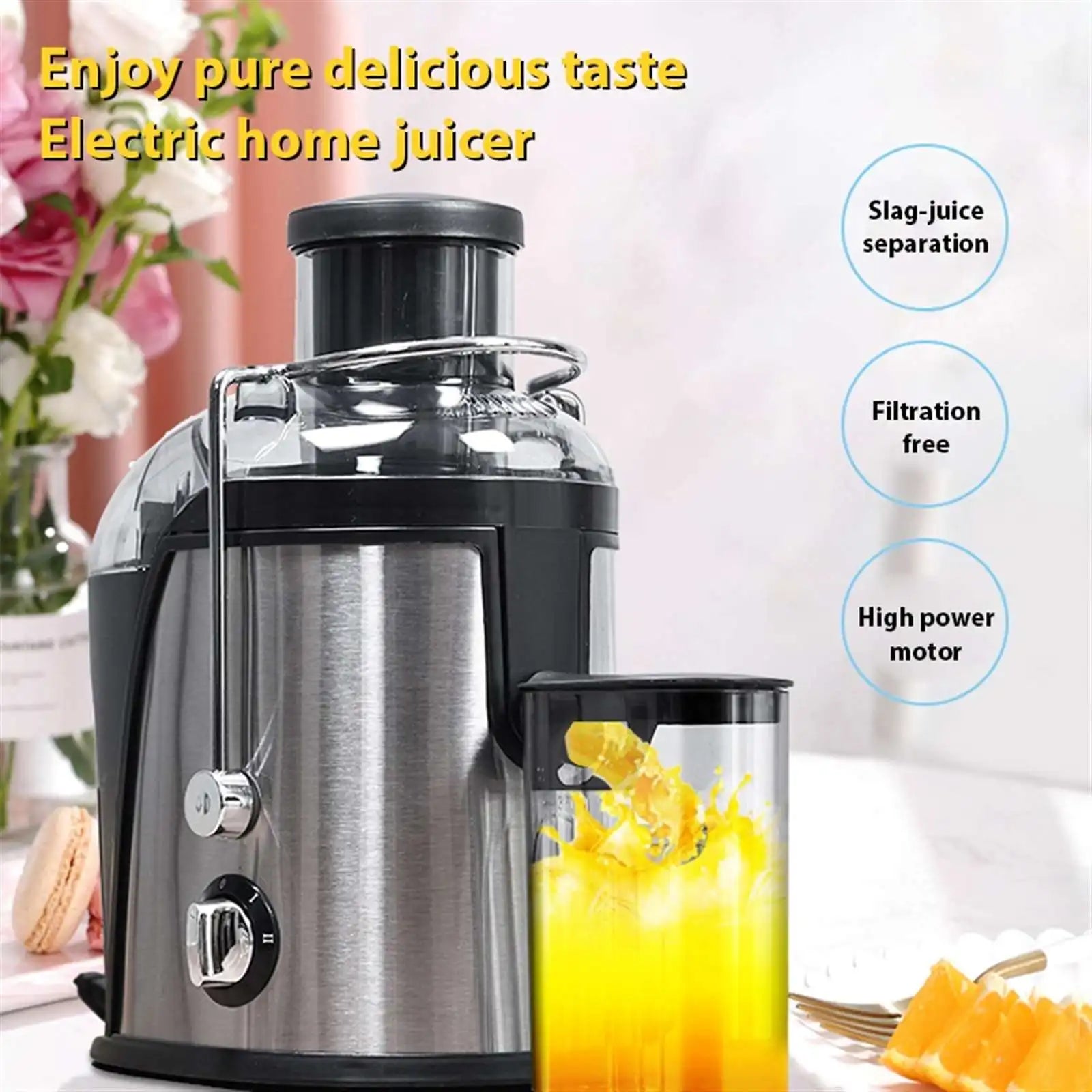 Fuel Centrifugal Electric Juicer Machine 3 Big Mouth Fruit and Fresh Rice Extract 2Speeds Mix Blender with Boot