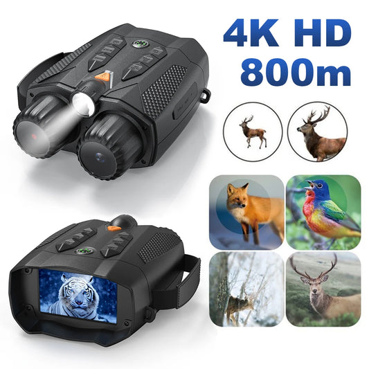 4K Night Vision Binoculars 800M Night Range Infrared Night Vision Telescope Camera 10X Digital Zoom Infrared Goggle for Hunting