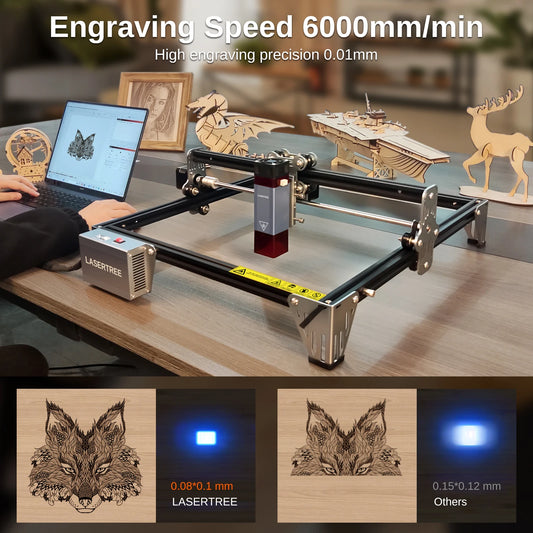 K1 Mini Laser Engraving Machine with 10W Laser Head Laser Engraver Cutter Woodworking TTL Blue Light Laser Module