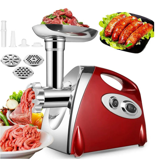 2800W Max Electric Meat Grinder Fuel Heavy Hard Meat Mincer Sausage Grounder Stainless Steel Food Processor Sausage Stuffer