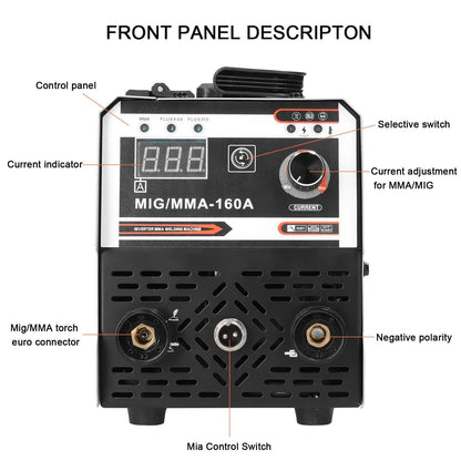 MIG MMA Welding Machine 2-In-1 220V Inverter IGBT Automatic Wire Feeding Contact Welding Gas Arc Welding Machine