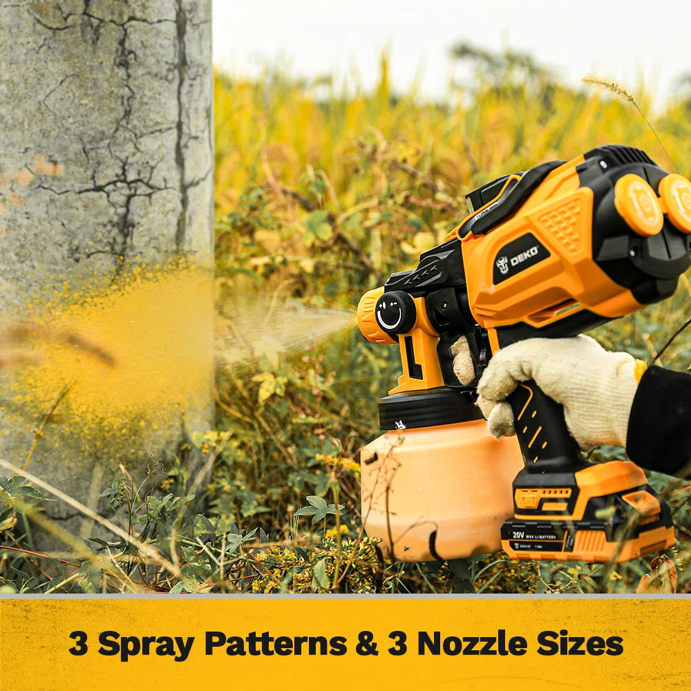 HVLP Spray Gun with LED Light & 3 Nozzle 1200Ml Large Capacity High Power Electric Paint Sprayer for Home DIY
