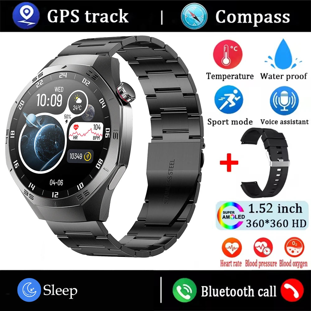 2025 New for Huawei GT5 Pro Smart Watch Men AMOLED Screen GPS Motion Trajectory Heart Rate Bluetooth Calls Smartwatch Waterproof