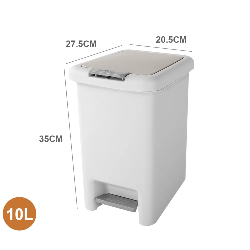 10L 15L 20L Trash Can Garbage Bin Garbage Can with Press Top Lid Kitchen Pedal Trash Can Garbage Storage Box Kitchen Accessories