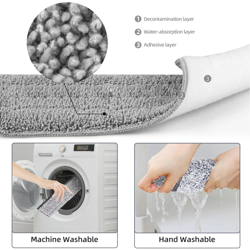 Hand Free Flat Floor Mop and Bucket Set for Professional Home Floor Cleaning System with Washable Microfiber Pads for Hardwood