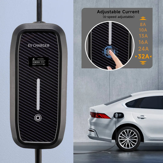 7KW Electric Car Charger Type2 Portable EV Charger Wifi APP BT Control EVSE Charging Box Charging Station 5M Cable