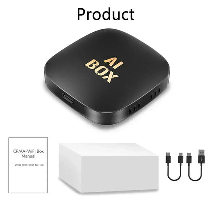 Car Video Carplay Ai Box Android13 Wired to Wireless Carplay Android Auto Adapter for Netflix for Youtube Bulit-In Play Store