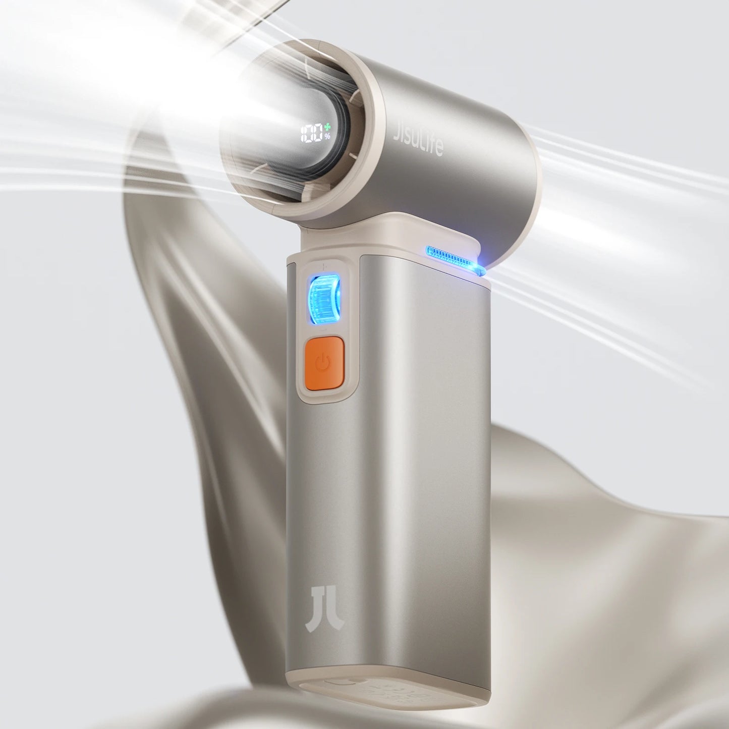 Portable Turbo Handheld Fan, 100 Winds Speeds Adjustable, 9000 Mah Rechargeable Battery, LED Display, Outdoor Camping