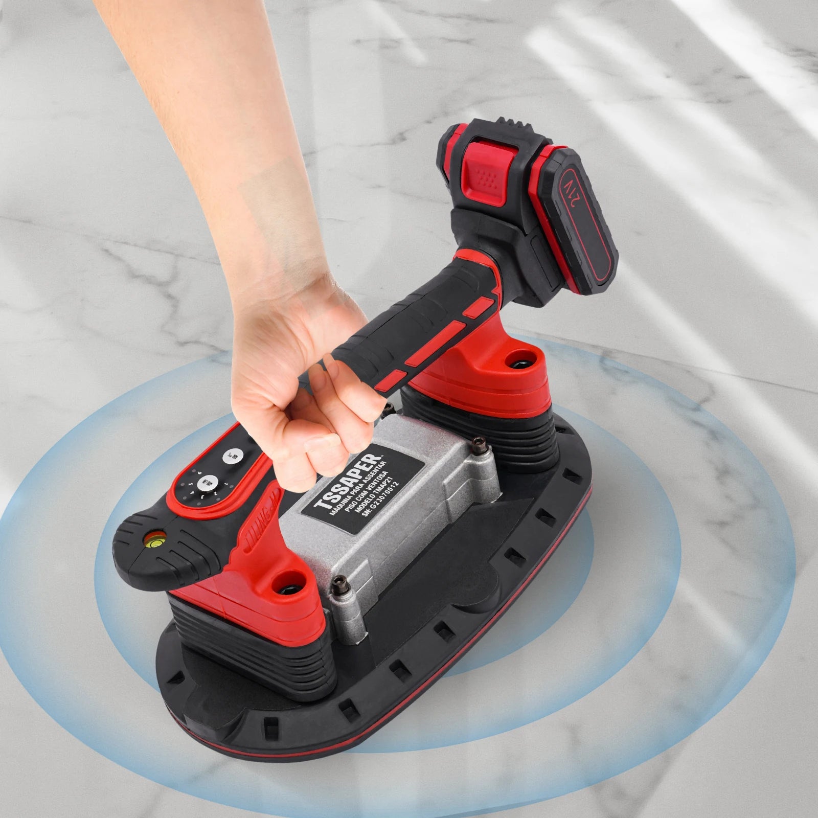 Tile Installation Tool Slip-Proof Vibration Machine One Suction Cup Vibrator Handheld Tiling Leveling Laying 6 Speeds