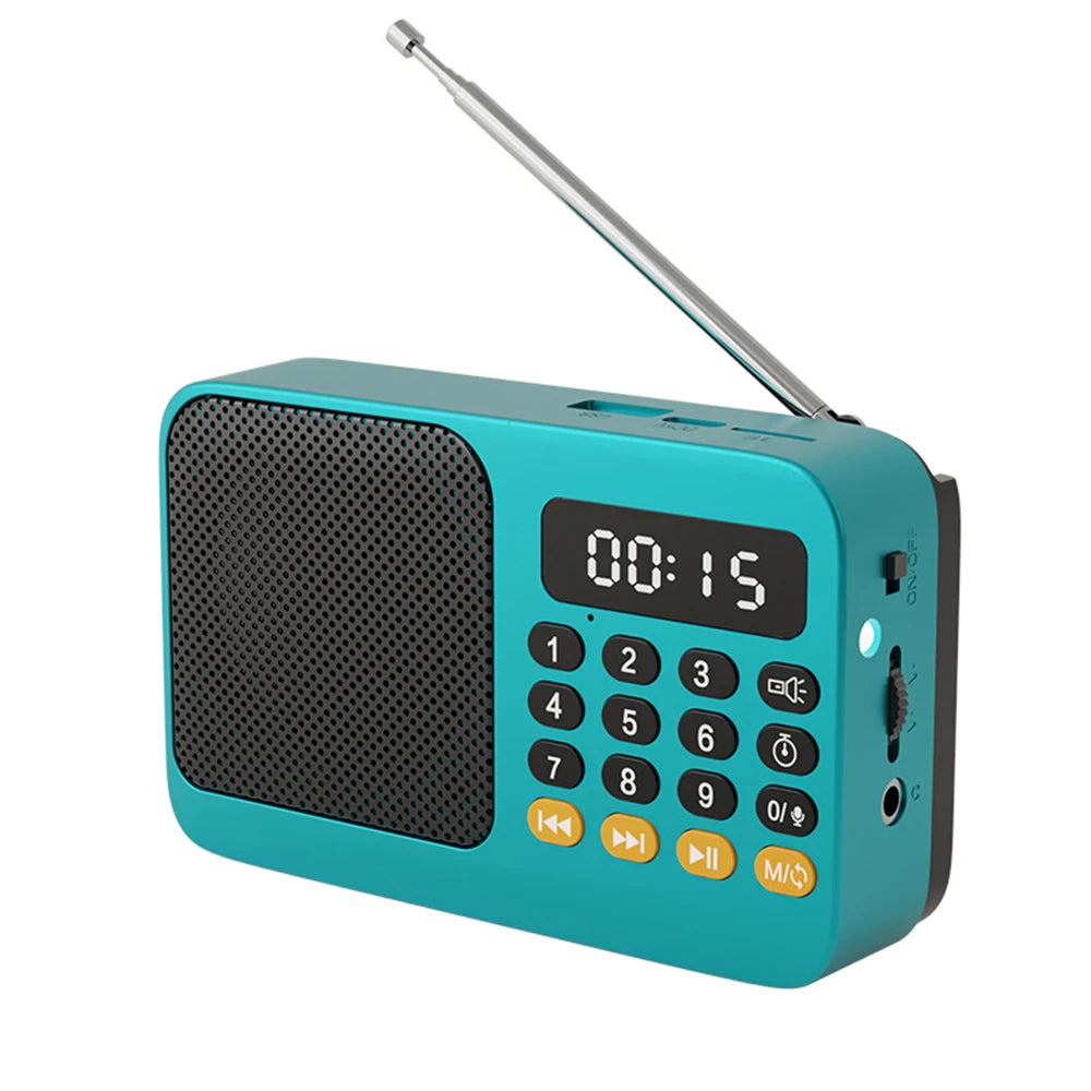Portable Radio Music Player Handheld Rechargeable Digital FM USB TF MP3 Player Speaker Devices Supplies with LED Display Radio ﻿