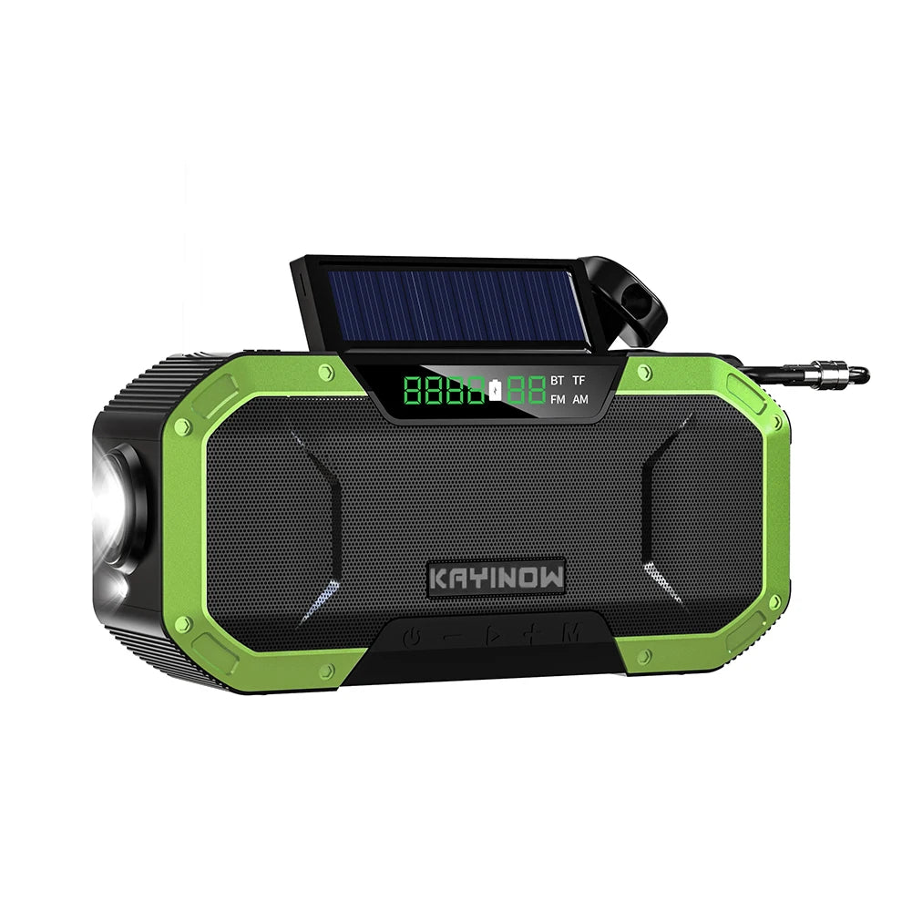 DF-580 Emergency Weather Radio Hand Crank Solar Radio AM/FM IPX5 Waterproof Outdoor Emergency LED Flashlight 5000Mah Power Bank