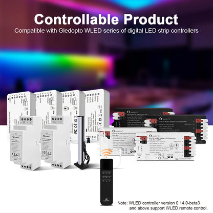 WLED Remote Control RGB IC LED ESP NOW APP Wifi Wireless Brightness Adjust 4 Scenes Preset Night Light 50M Distance