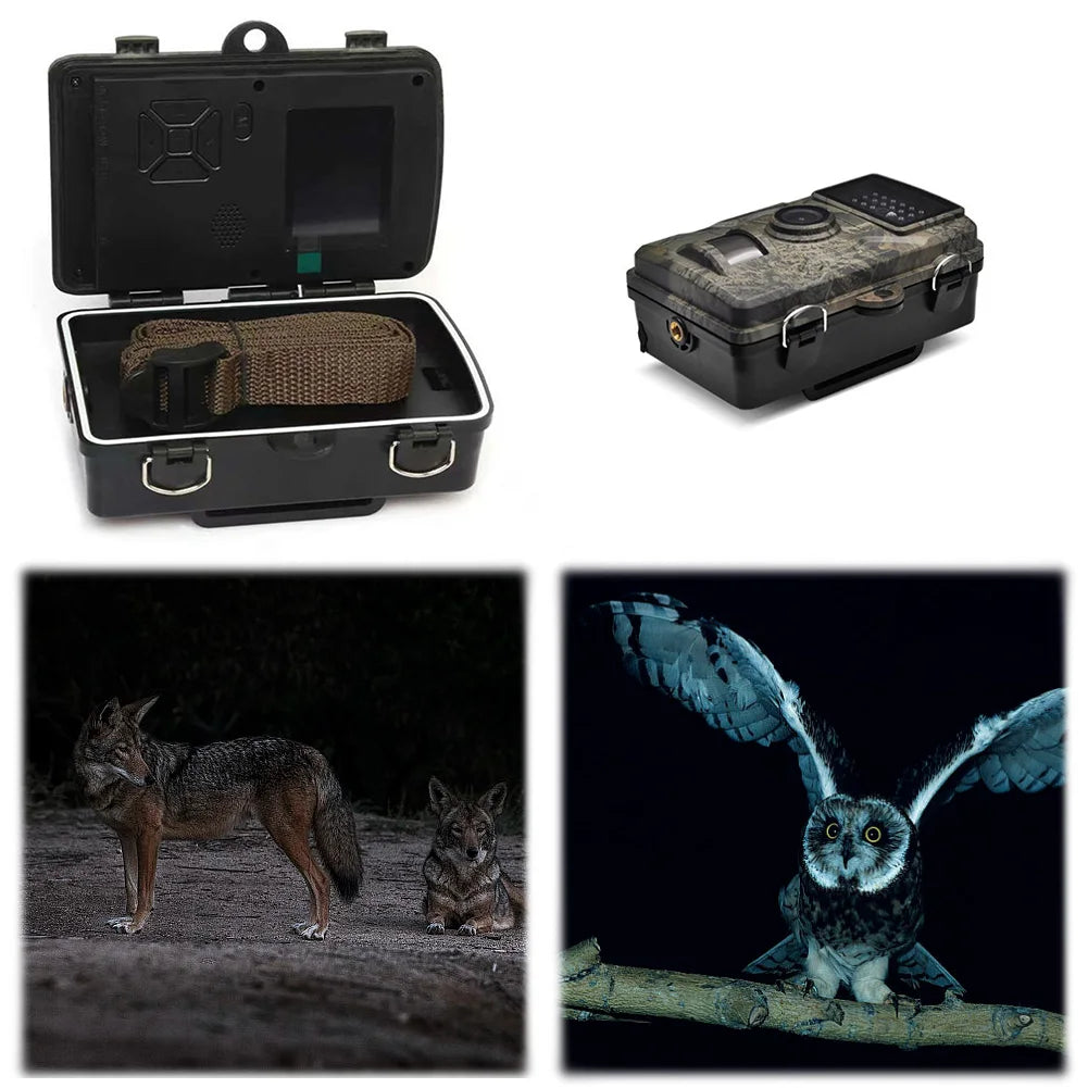Hunting Trail Camera Motion Activated Infrared Night Vision Security Cam Animal Observation Camera for Outdoor Wildlife Hunting