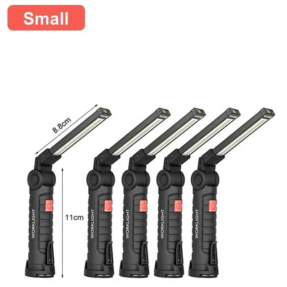 Multifunctional Folding Work Light Portable Camping Light USB Rechargeable Flashlight with Built-In Battery Magnetic Lamp