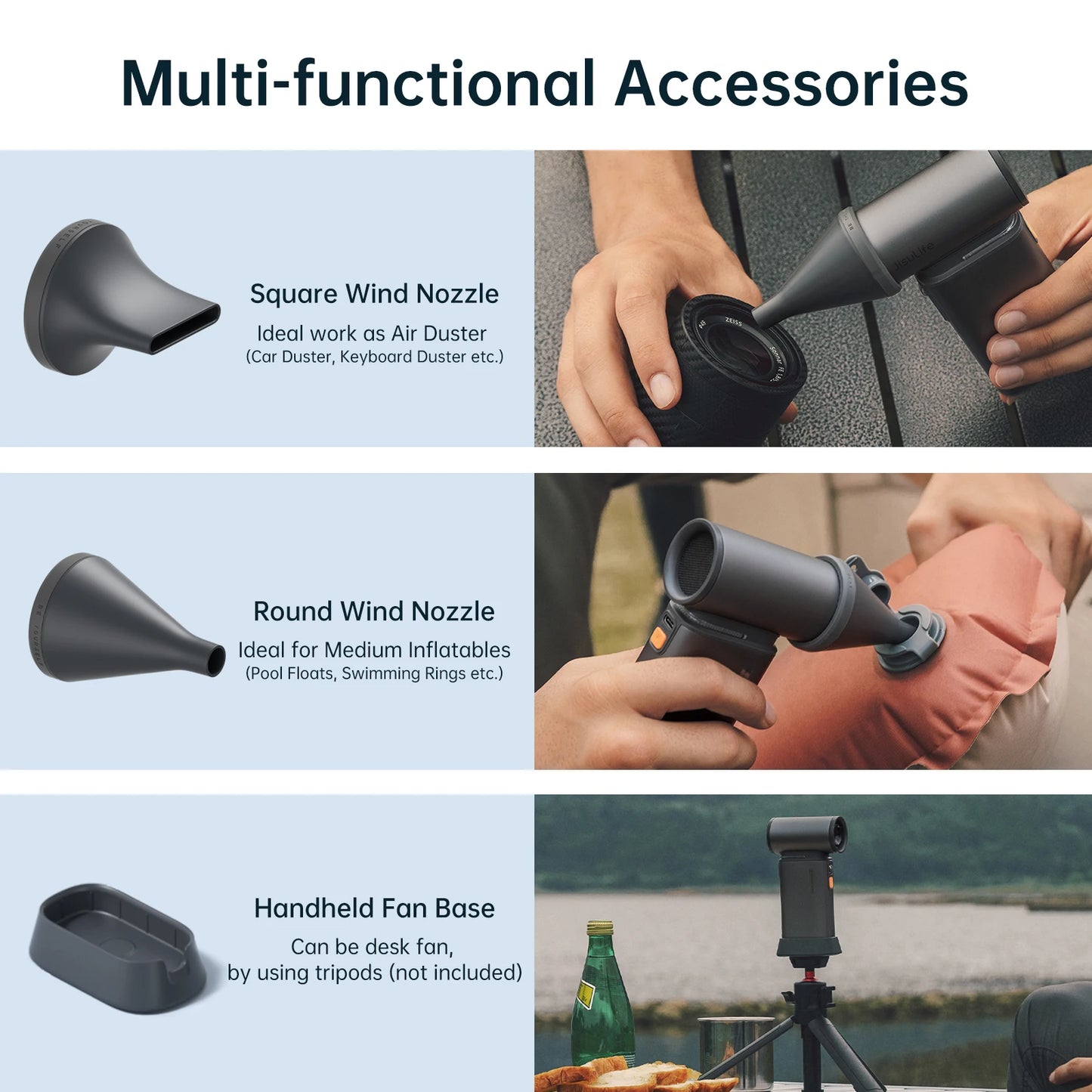 Portable Turbo Handheld Fan, 100 Winds Speeds Adjustable, 9000 Mah Rechargeable Battery, LED Display, Outdoor Camping