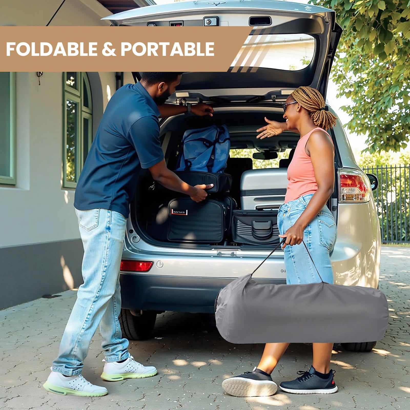 Folding Camping Beds for Adults, Heavy Duty Sturdy Camp Bed with Thick and Soft Mattress, Stronge Thicker Tubes Sleeping Bed