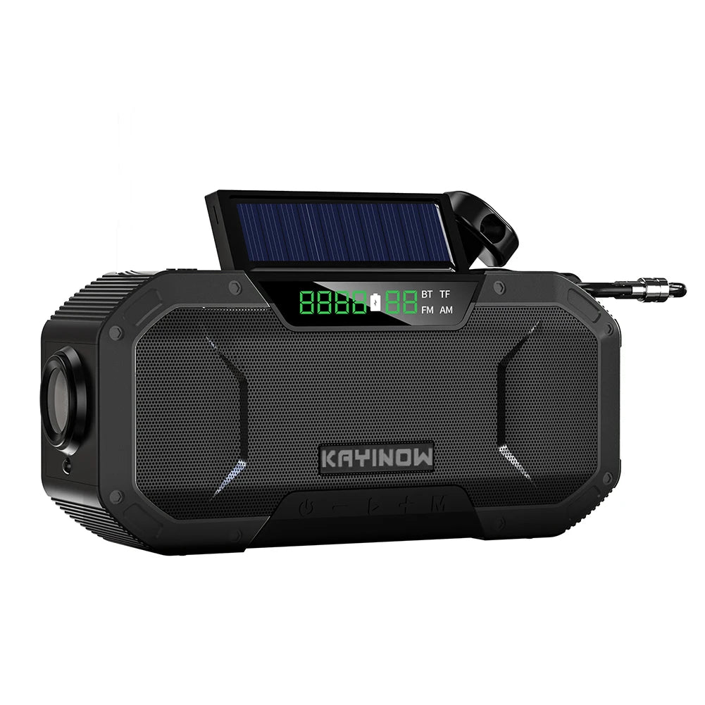 DF-580 Emergency Weather Radio Hand Crank Solar Radio AM/FM IPX5 Waterproof Outdoor Emergency LED Flashlight 5000Mah Power Bank