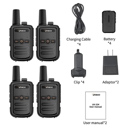 Walkie Talkie UK224 4 Pcs Mini Portable Two Way Radio PMR FRS Handheld Radio Comunicador Long Range Kids Walkie Talkies