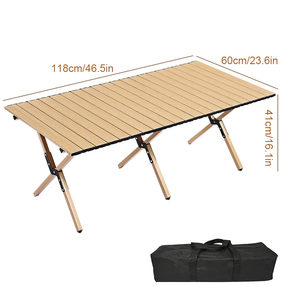 Outdoor Folding Table Camping Table Portable Lightweight Camp BBQ Grill Table Picnic Table High Bearing Foldable Table
