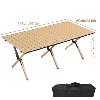 Outdoor Folding Table Camping Table Portable Lightweight Camp BBQ Grill Table Picnic Table High Bearing Foldable Table