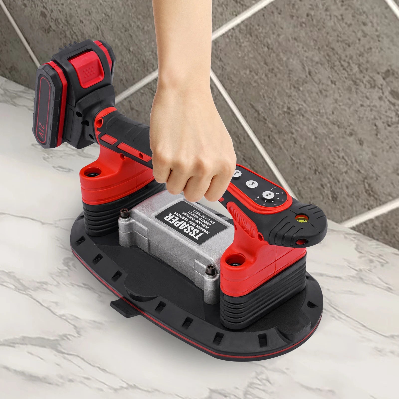 Tile Installation Tool Slip-Proof Vibration Machine One Suction Cup Vibrator Handheld Tiling Leveling Laying 6 Speeds