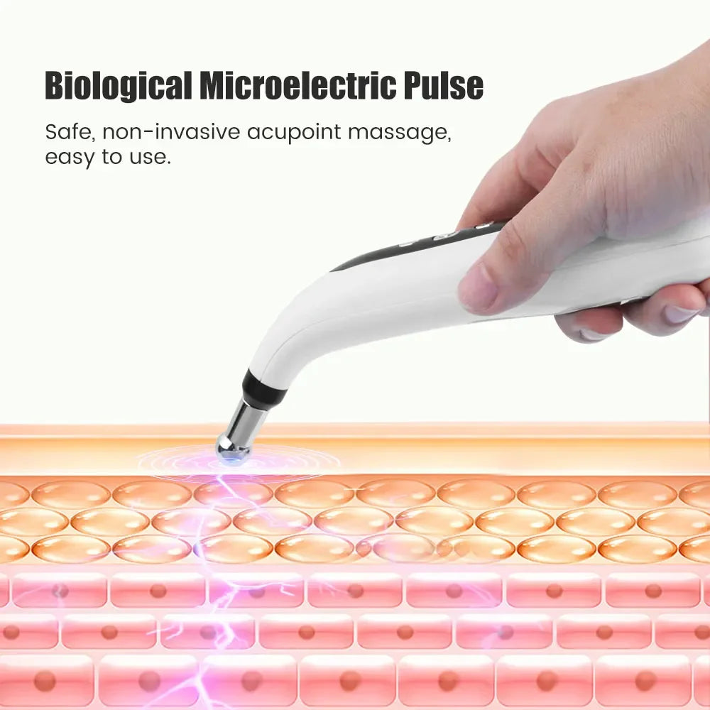 USB Rechargeable Acupuncture Pen 5 Head Laser Meridian Energy Massage Pen Massager for Body Face Neck Leg Therapy Health Care