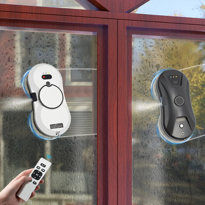Smart Window Cleaner 2800Pa Auto Glass Cleaning Machine Electric Wiper with Water Spray Remote Control for Home/Office
