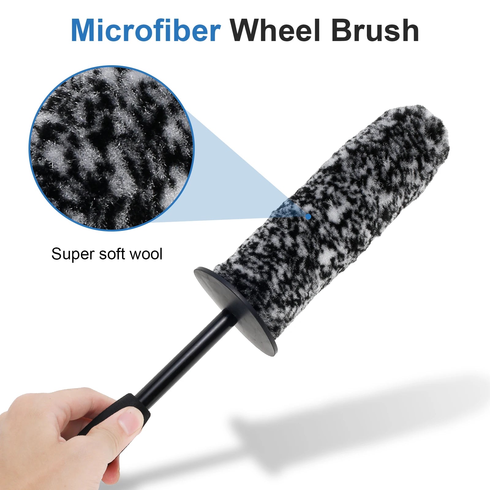 3/1Pcs Car Wash Wheel Brush Kit Flexible Car Detailing Brushes Non-Slip Easy to Cleaning Rims Spokes Wheel Barrel Car Accessorie
