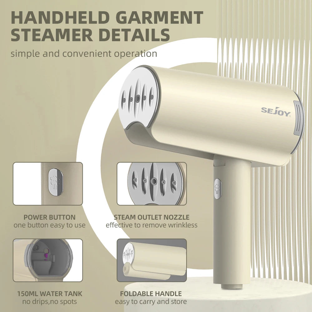 Garment Steamers Portable 150Ml Handheld Fabric Steamer Fast-Heat 1000W Steam Iron Cleaner for Home Travelling 220V/110V