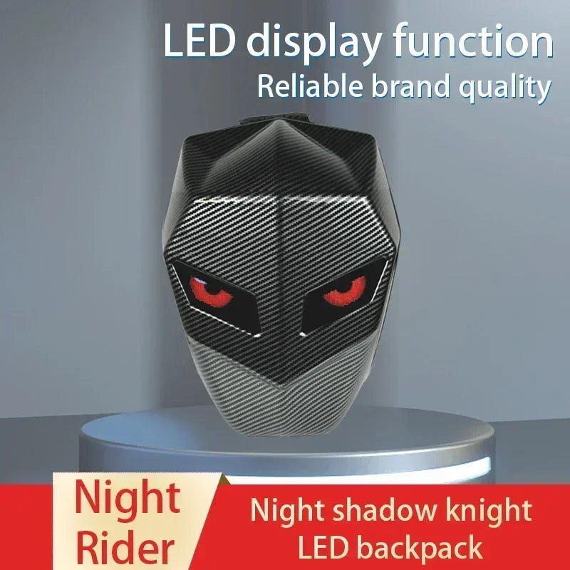 Night Rider Motorcycle LED Tail Bag – Helmet Storage Backpack w/ Bluetooth Display, Large Capacity