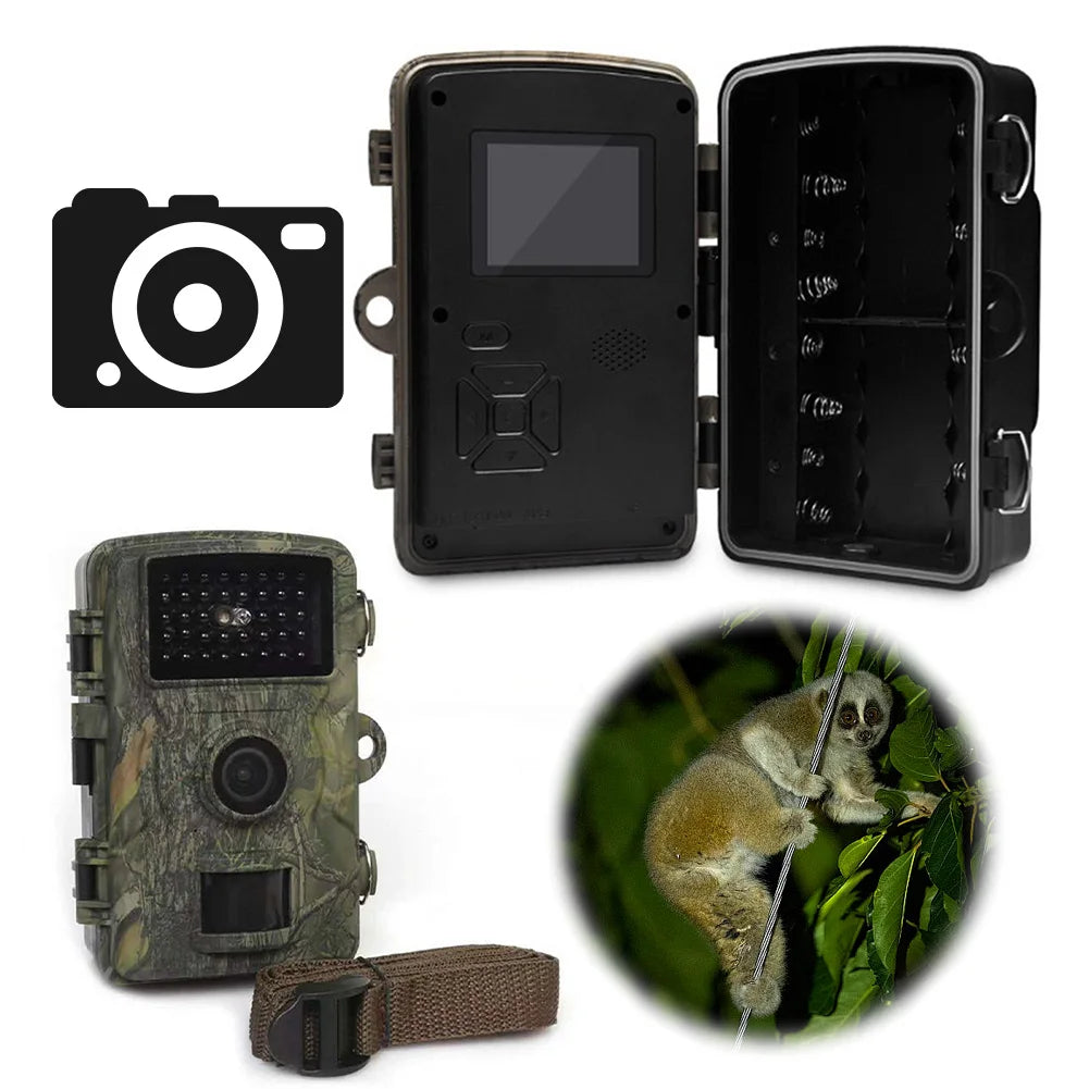 Hunting Trail Camera Motion Activated Infrared Night Vision Security Cam Animal Observation Camera for Outdoor Wildlife Hunting
