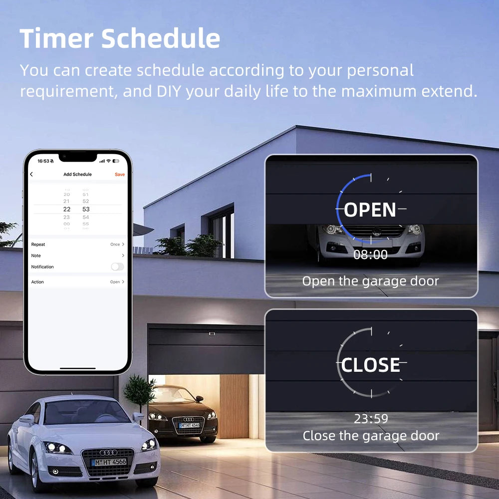 Tuya Wifi Garage Door Opener Smart App Remote Voice Control Gate Door Switch Module Works with Alexa Google Home Alice
