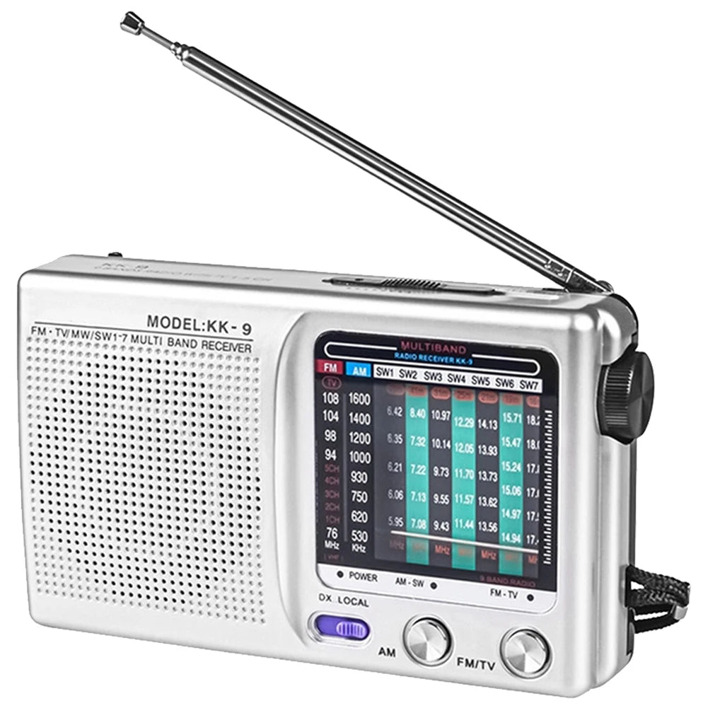 Digital Radio LCD Display Stereo Radio Battery Operated Pocket Pointer Radio Telescopic Antenna for Indoor Outdoor Emergency Use