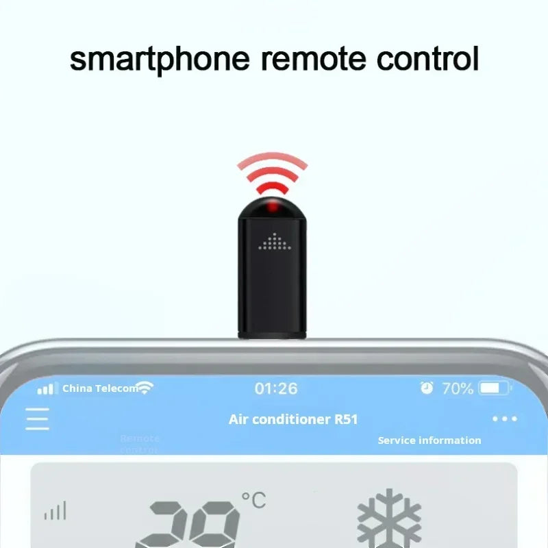 Type-C Smartphone Infrared Transmitter Adapter, Smart App Control for TV and  Devices with Infrared Remote Functionality