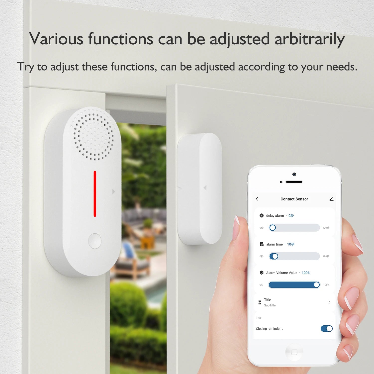 TAIBOAN Tuya Wifi Door Sensor Smart APP Window Sensor Alarm Detector Independent Magnetic Sensor Work with Alexa Google Home