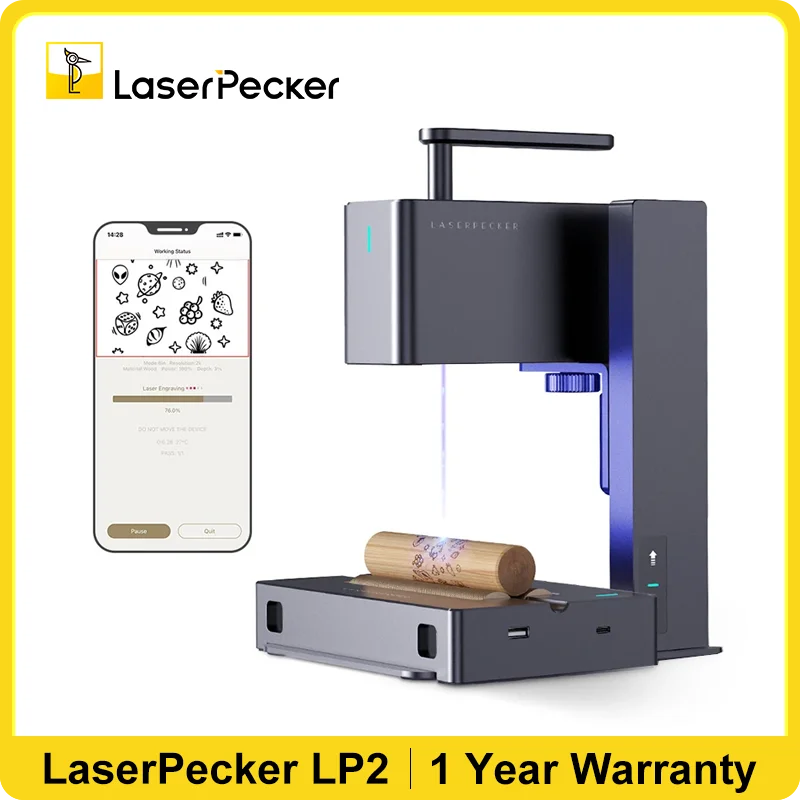 2 Laser Engraver Portable Wood Engraving Machine DIY Logo Printer Wood Graver Art Making Laser Engraving Machine
